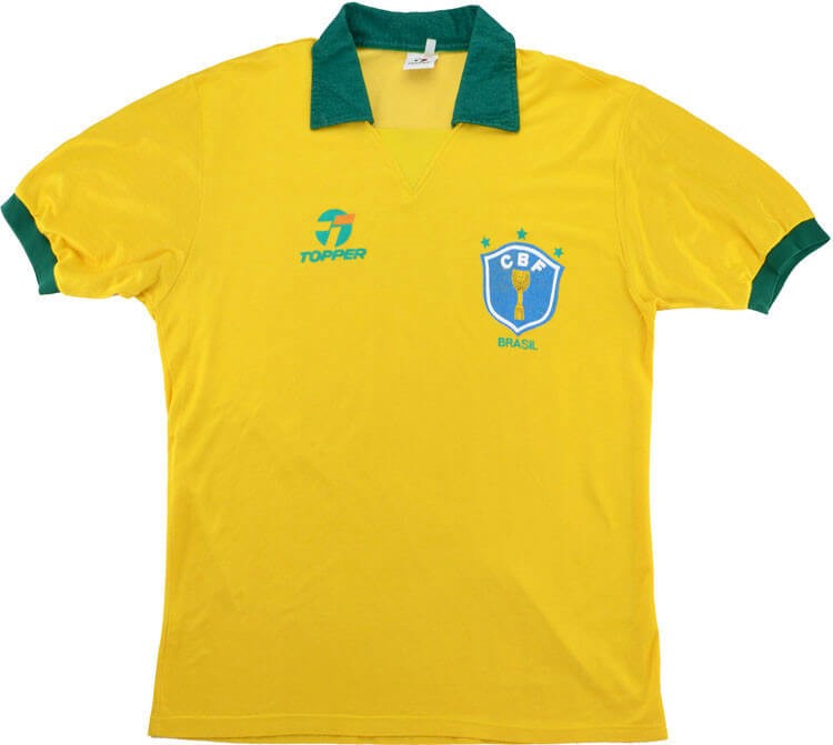 Tailandia Camiseta Brasil Topper 1st Retro 1988 Amarillo